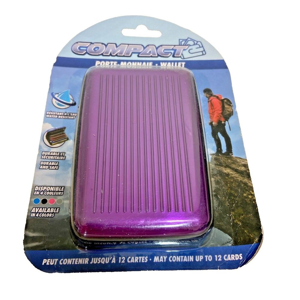 Compact Protection Aluminum Wallet Purple Identity Theft Protection